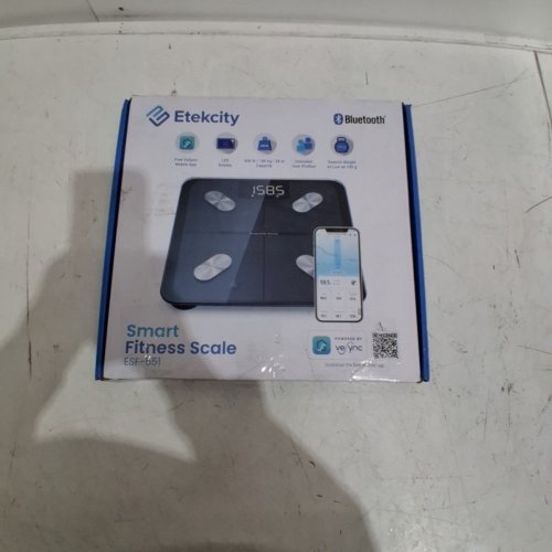 ETEKCITY SMART FITNESS SCALE WITH LED DISPLAY AND BLUETOOTH - 11" X 11" - 400LB MAX - BLACK (MODEL: ESF-551) image 4