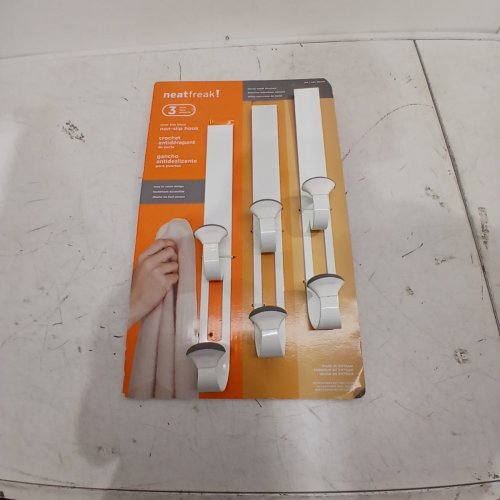 3PK NEATFREAK! OVER-THE-DOOR NON-SLIP HOOKS - WHITE/GREY (MODEL: 1993761) image 2