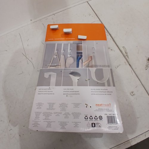 3PK NEATFREAK! OVER-THE-DOOR NON-SLIP HOOKS - WHITE/GREY (MODEL: 1993761) image 3