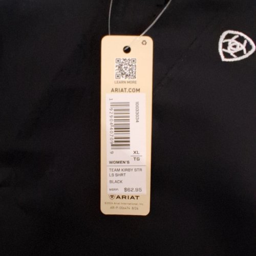 WOMEN'S ARIAT TEAM KIRBY STRETCH SHIRT - EXTRA LARGE - BLACK image 3