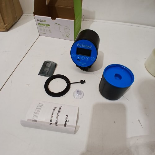 PETBANK AUTOMATIC RECHARGEABLE FISH FEEDER DISPENSER FOR AQUARIUM - 200ML - BLUE/BLACK (MODEL: CY-019) image 2