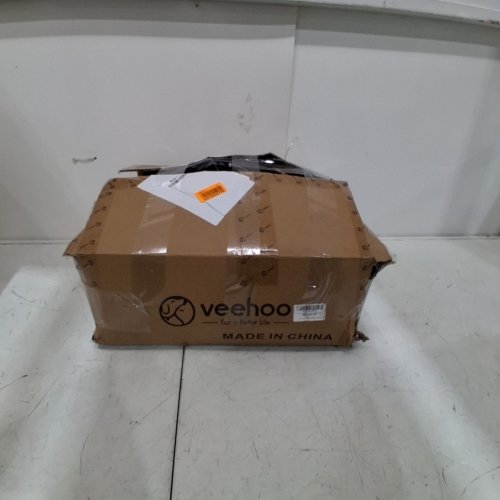 VEEHOO OUTDOOR DOG HOUSE WITH ELEVATED DOG BED, WEATHERPROOF DOG SHADE SHELTER - 49" X 39" (XL) - GREY/BLACK (MODEL:CWC2530CP18) image 6