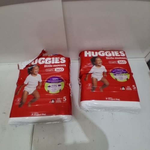 128PK BABY DISNEY HUGGIES LITTLE MOVERS HUGGFIT 360 DIAPERS - SIZE 5 - MICKEY MOUSE image 2