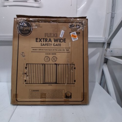 REGALO FLEXI EXTRA WIDE METAL WALK THROUGH SAFETY GATE - 28" - 78" - WHITE (MODEL:1175 DS) image 3