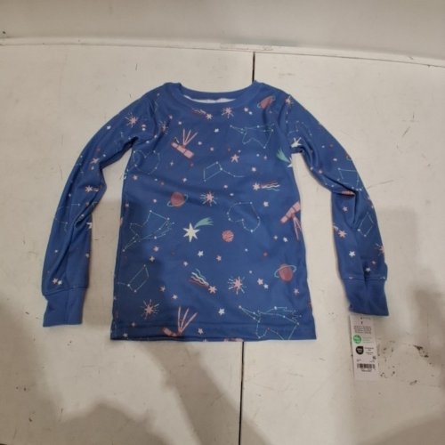 CARTERS SPACE PAJAMA LONG SLEEVE - BLUE - SIZE 7 image 3