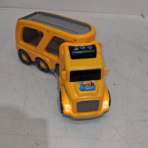 5PC VESLIER CONSTRUCTION TOY TRUCK SET WITH LIGHTING EFFECTS AND SOUND - YELLOW (STYLE:677A8) image 2