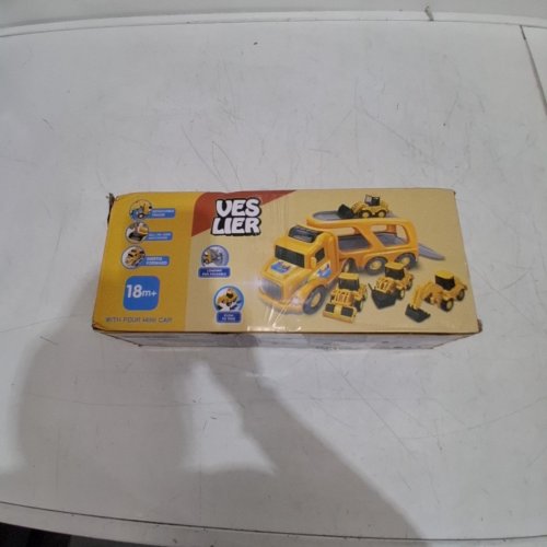 5PC VESLIER CONSTRUCTION TOY TRUCK SET WITH LIGHTING EFFECTS AND SOUND - YELLOW (STYLE:677A8) image 4