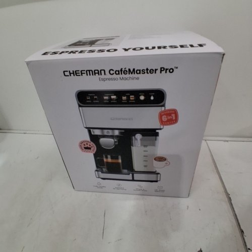 CHEFMAN CAFEMASTER PRO ESPRESSO MACHINE WITH BUILT IN MILK FROTHER - 1.8L - STAINLESS STEEL (MODEL: RJ54-I-SV-AM) image 6