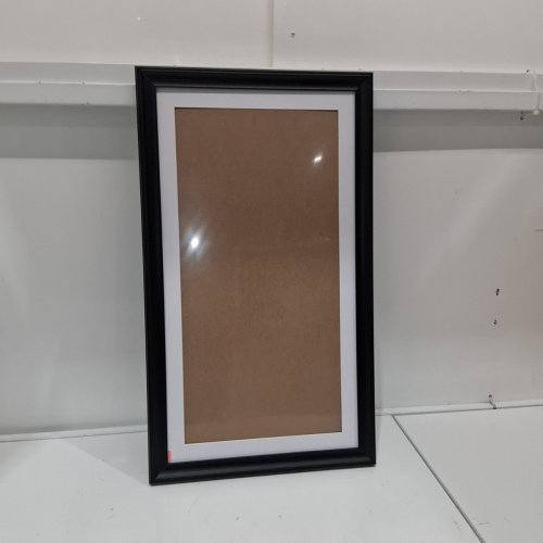 PANORAMIC SOLID WOOD PICTURE FRAME WITH MAT - 12" X 22" - BLACK image 3