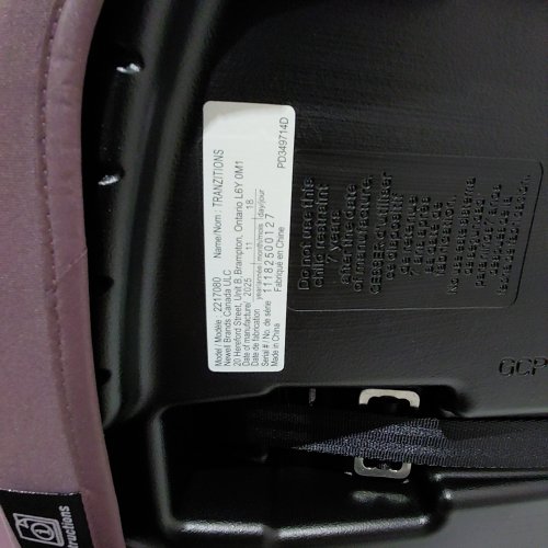 GRACO TRANZITIONS 3-IN-1 LIGHTWEIGHT ADJUSTABLE HEIGHT HARNESS BOOSTER CAR SEAT WITH CUP HOLDERS - 100LB MAX WEIGHT - ELOISE PURPLE (MODEL: 2217080) image 2