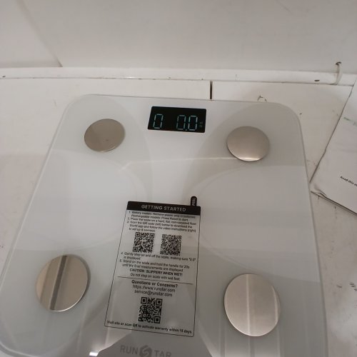 RUNSTAR SMART SCALE FOR BODY WEIGHT AND FAT PERCENTAGE - HIGH ACCURACY DIGITAL BATHROOM SCALE WITH LCD DISPLAY - WHITE, SILVER (MODEL: FG2431) image 2