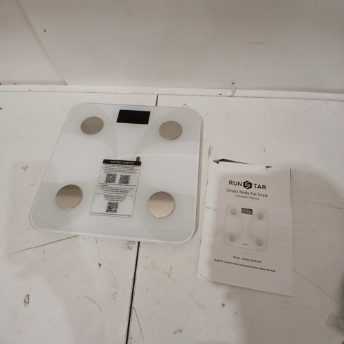 RUNSTAR SMART SCALE FOR BODY WEIGHT AND FAT PERCENTAGE - HIGH ACCURACY DIGITAL BATHROOM SCALE WITH LCD DISPLAY - WHITE, SILVER (MODEL: FG2431) image 4