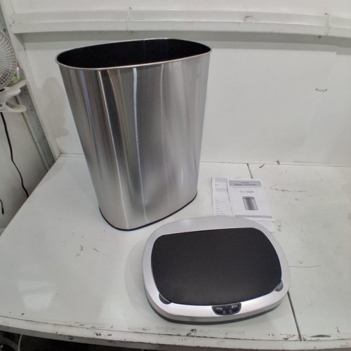 OVAL AUTOMATIC TOUCH FREE TRASH CAN - 13GAL - STAINLESS STEEL (MODEL: TC-1350R-SS) image 3