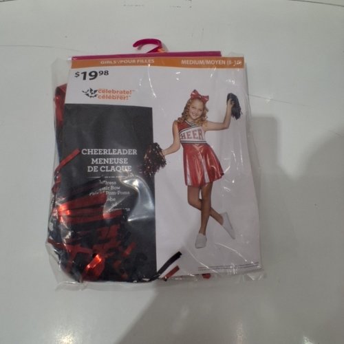 3PC GIRLS WAY TO CELEBRATE CHEERLEADER COSTUME - MEDIUM - RED/WHITE (STYLE: WC3524B) image 3
