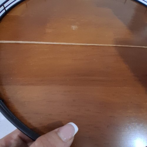 ROUND FARMHOUSE STYLE WOODEN LAZY SUSAN TRAY - 16" BROWN/OAK image 3