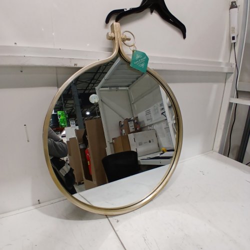 KATE AND LAUREL YITRO ROUND METAL WALL MIRROR - 23.5" X 28.5" - GOLD (MODEL: 212924) image 3