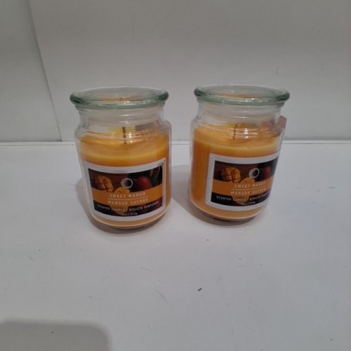 2 IH CASA DECOR SCENTED GLASS JAR CANDLE WITH LID - 18 OZ - SWEET MANGO image 2
