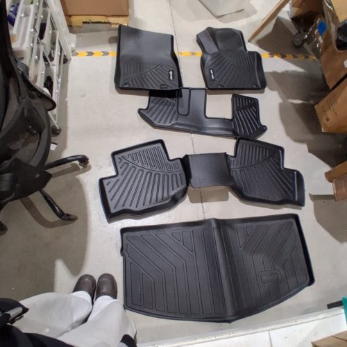 5PC TPE ALL WEATHER PROTECTION FLOOR AND CARGO MAT SET - FOR MAZDA CX-90 2024-2025 - BLACK image 2