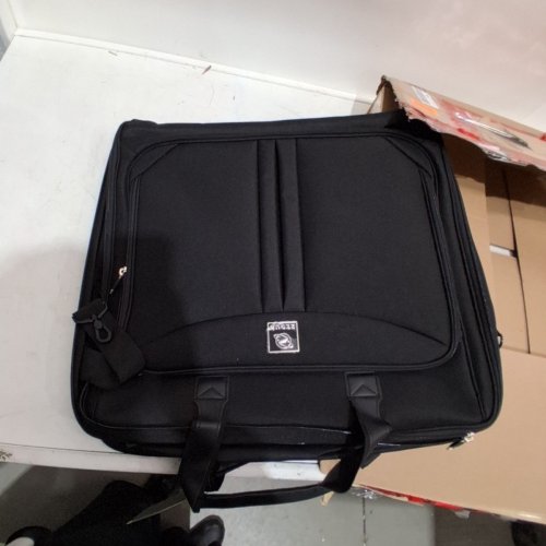 ZEGUR SUIT CARRY ON GARMENT BAG FOR TRAVEL & BUSINESS TRIPS WITH SHOULDER STRAP AND ROLLING LUGGAGE ATTACHMENT POINT - 23" - BLACK image 2