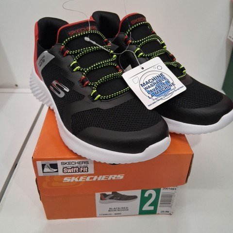 BOYS SKETCHERS BOUNDER-BRISK BURST SNEAKER - SIZE 2 - RED/BLACK (STYLE: 2001661) image 2