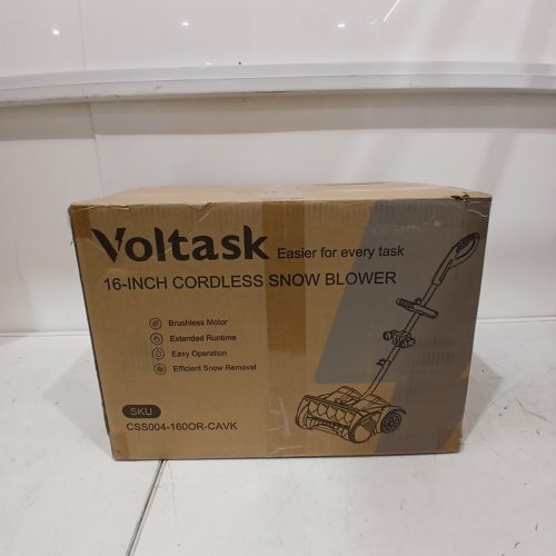 VOLTASK CORDLESS CORDLESS SNOW BLOWER WITH 2 BATTERIES & CHARGER - 16" - 48V - BLACK/ORANGE (MODEL: CSS004-160OR-CAVK/CSS004-160) image 2