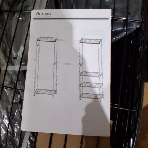 HOMDOX ADJUSTABLE WIRE SHELVING UNIT - 71" X 14" X 23.5" - BLACK (MODEL: AM002971_AB_N) image 5