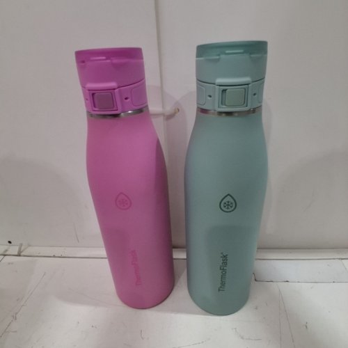 2PK THERMOFLASK LEAKPROOF COMFORT SIP STAINLESS STEEL BOTTLE - 25 OZ - PINK/MINT GREEN (MODEL: 1901736) image 2
