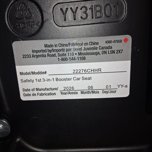 SAFETY 1ST 3-IN-1 HARNESS BOOSTER CAR SEAT - 100LB MAX - BLACK (MODEL: 22276CHHR) image 2