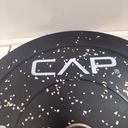 CAP RUBBER OLYMPIC BUMPER PLATE - 10LBS - SPECKLED BLACK image 2