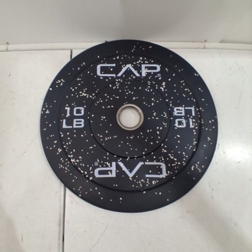 CAP RUBBER OLYMPIC BUMPER PLATE - 10LBS - SPECKLED BLACK image 3