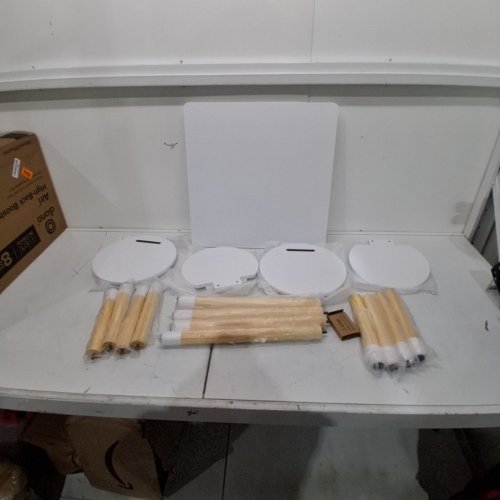 3PC KIDS TABLE AND CHAIRS SET - 110LB CAP - 19.7" X 17.2"/11.1" X 18.9" - WHITE/WOOD (MODEL: TF13067) image 2