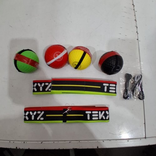 8PC TEKXYZ BOXING REFLEX SPEED TRAINING BALLS WITH ADJUSTABLE HEADBANDS AND ELASTIC CORDS - ASSORTED COLOURS image 2
