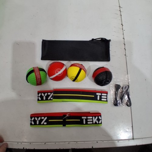 8PC TEKXYZ BOXING REFLEX SPEED TRAINING BALLS WITH ADJUSTABLE HEADBANDS AND ELASTIC CORDS - ASSORTED COLOURS image 3