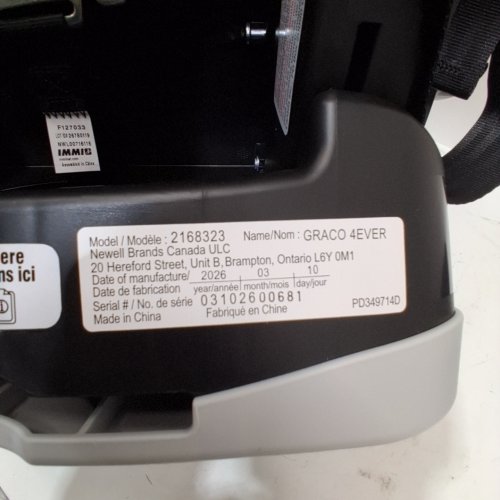 GRACO 4EVER 4-IN-1 CONVERTIBLE WASHABLE CAR SEAT - 4-120LBS MAX - BLACK (MODEL: 2168323) image 2