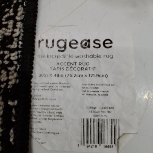 RUGGABLE WASHABLE ACCENT RUG - 30" X 48" - COAL / EARTH (STYLE: COLLAGE) image 2