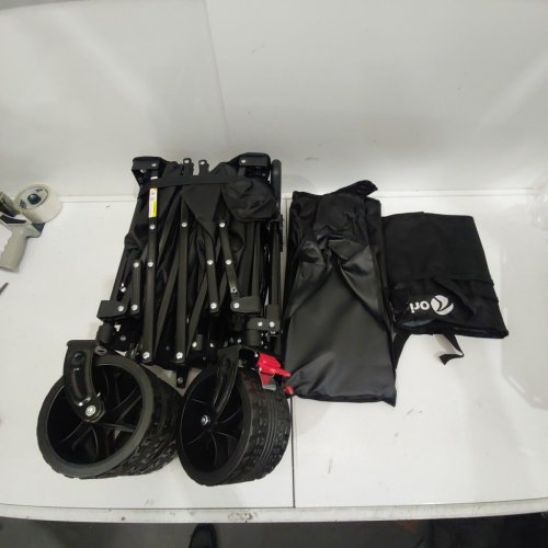 ORIGINSURE HEAVY DUTY FOLDING COLLAPSIBLE WAGON CART WITH BIG ALL-TERRAIN WHEELS - 560LB WEIGHT CAPACITY - 300L - 48" - BLACK (MODEL: OS5004-FW300BLA) image 3