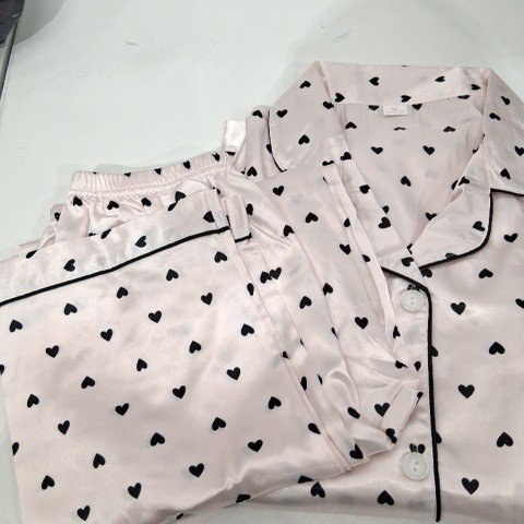 2PC WOMEN'S CASUAL LONG SLEEVE BLOUSE PAJAMAS SUIT - MEDIUM - PINK image 2