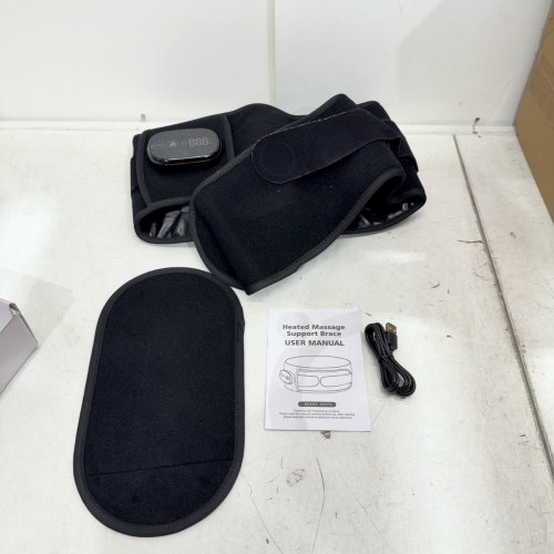 BINGONE RECHARGEABLE HEATED MASSAGE SUPPORT BRACE - 47.2" OSFM - BLACK image 3