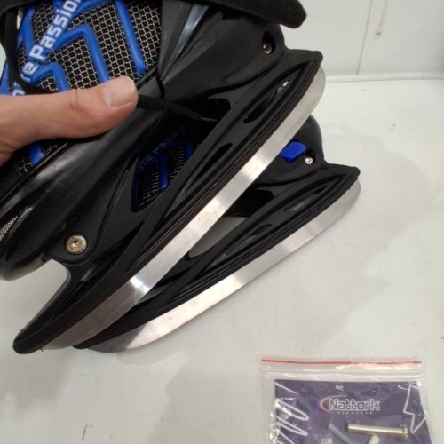KIDS NATTORK ADJUSTABLE ICE SKATE - EXTRA LARGE (8-10), SOFT PADDING AND REINFORCED ANKLE SUPPORT - BLUE/BLACK (MODEL: 801) image 3
