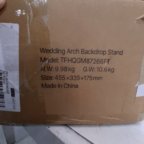 2PC WEDDING ARCH BACKDROP STAND KIT - 6FT/7.2FT - GOLD (MODEL: TFHQGM87266FT) image 2