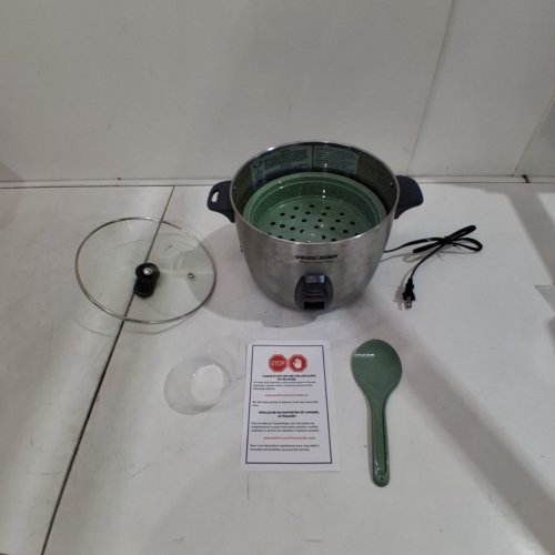 BLACK+DECKER RICE COOKER AND STEAMER STAINER - 700W - 120 V - STAINLESS STEEL/BLACK (MODEL: RC866C) image 4