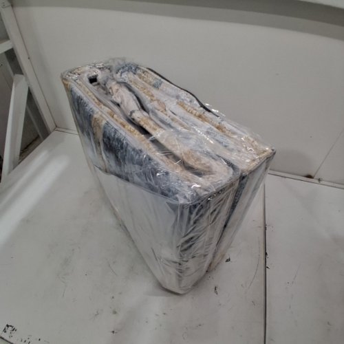 LOONGRUG COMPRESSED WASHABLE ABSTRACT AREA FLOOR RUG - 10FT X 14FT - BLUE/GOLD (MODEL: L23021) image 4