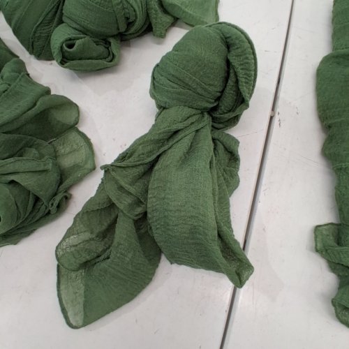 10PK WOMEN'S SOFT COTTON HEAD SCARF - 36" X 120" - GREEN image 3