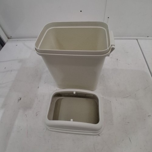 DVKPTBK SMALL TRASH CAN WITH LID - PLASTIC GARBAGE CAN, SLIM WASTE BIN FOR UNDER SINK/CABINET - BEIGE image 3