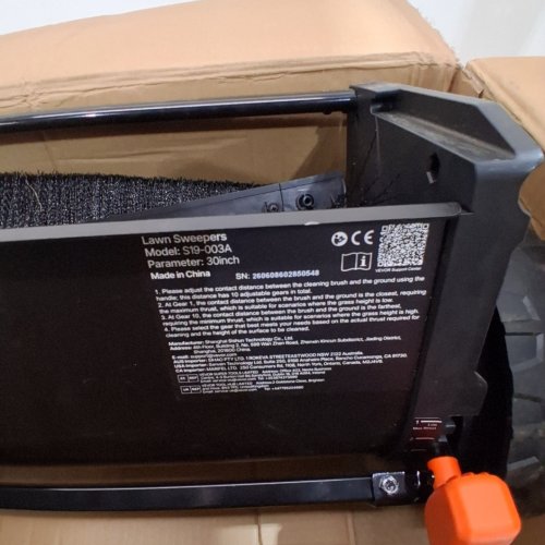 PUSH LAWN SWEEPER WITH HOPPER BAG, ADJUSTABLE BRUSH HEIGHT & SPINNING BRUSHES - 30" LEAF & GRASS COLLECTOR WITH 7 CU. FT. - ORANGE/BLACK-(MODEL: S19-003A) image 6
