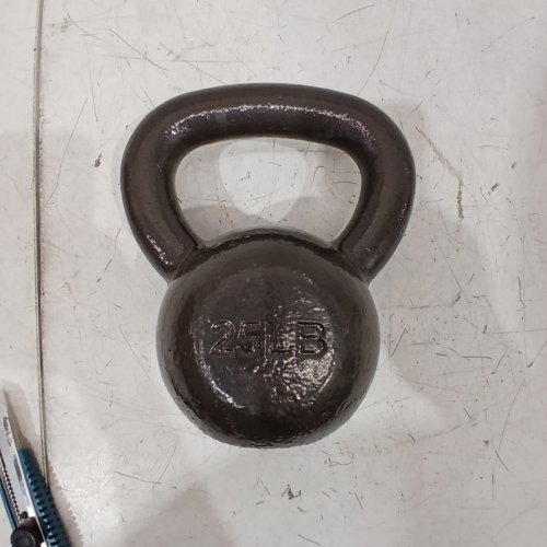 SOLID CAST IRON KETTLEBELL - 25LB - BLACK image 2