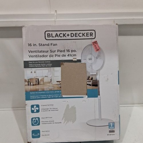 BLACK+DECKER STAND FAN WITH REMOTE - 16" - WHITE (MODEL: BFSR16W) image 6