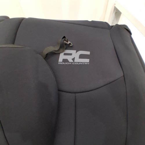 7PC ROUGH COUNTRY AUTOMOTIVE SEAT COVER SET - FITS VARIOUS VEHICLES BLACK image 2