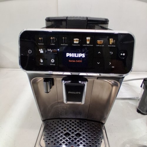 PHILIPS LATTEGO 5400 SERIES FULLY AUTOMATIC DIGITAL ESPRESSO MACHINE WITH BUILT-IN MILK FROTHER & COFFEE GRINDER - BLACK/CHROME (MODEL: EP5447/94) image 2