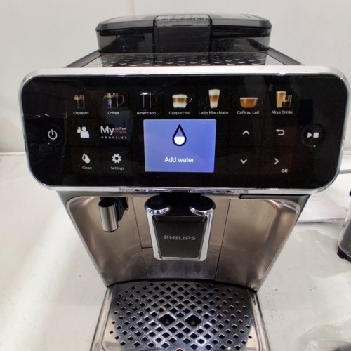 PHILIPS LATTEGO 5400 SERIES FULLY AUTOMATIC DIGITAL ESPRESSO MACHINE WITH BUILT-IN MILK FROTHER & COFFEE GRINDER - BLACK/CHROME (MODEL: EP5447/94) image 3